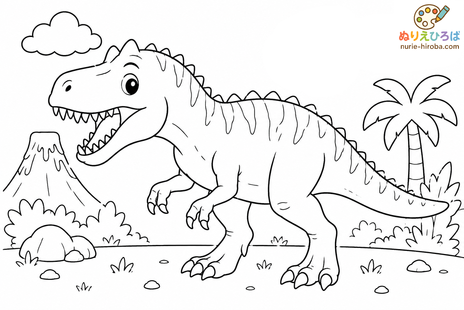 アロサウルスの塗り絵（プレビュー）