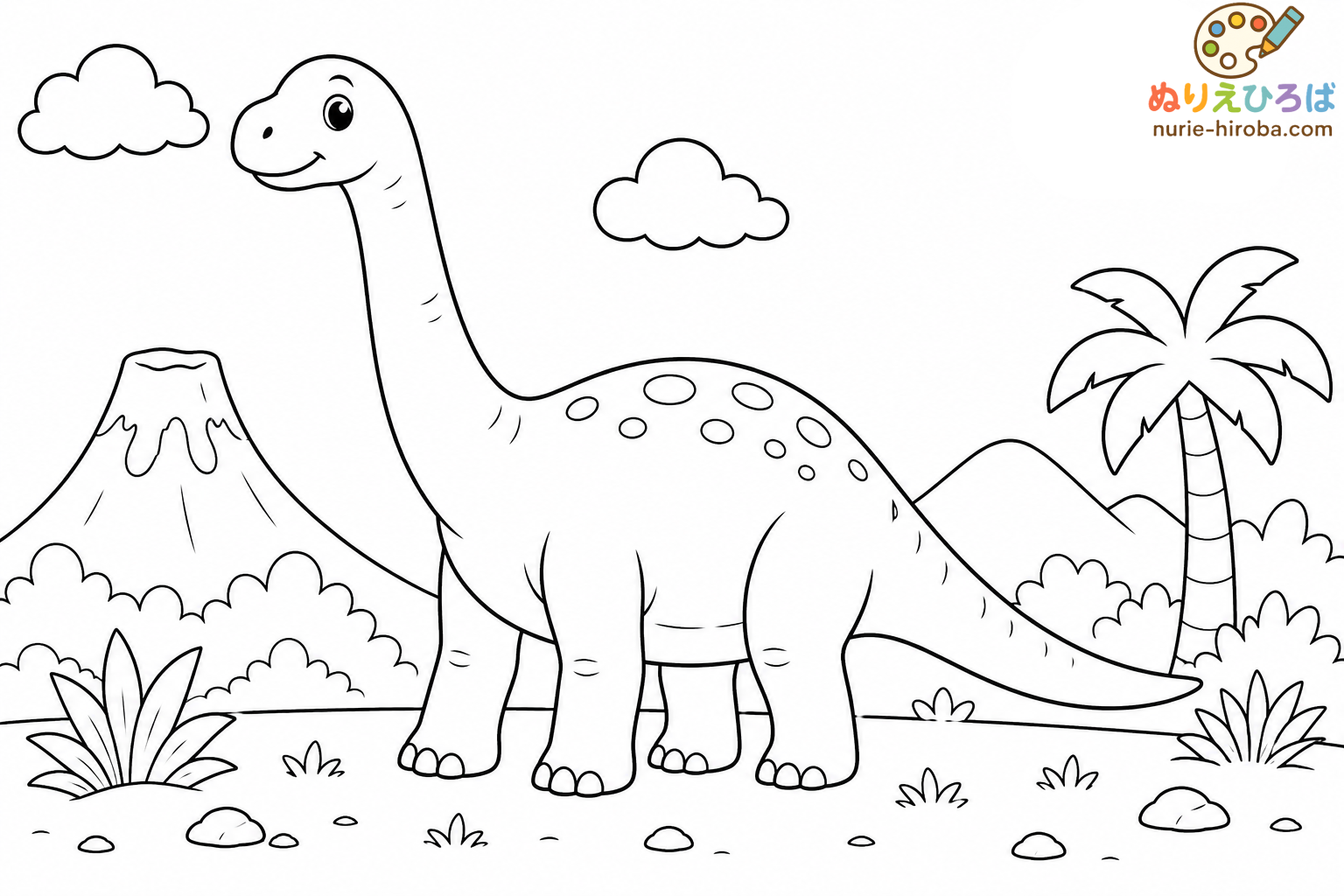 ブラキオサウルスの塗り絵（プレビュー）