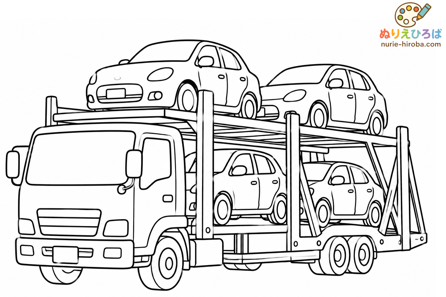 カーキャリアの無料塗り絵