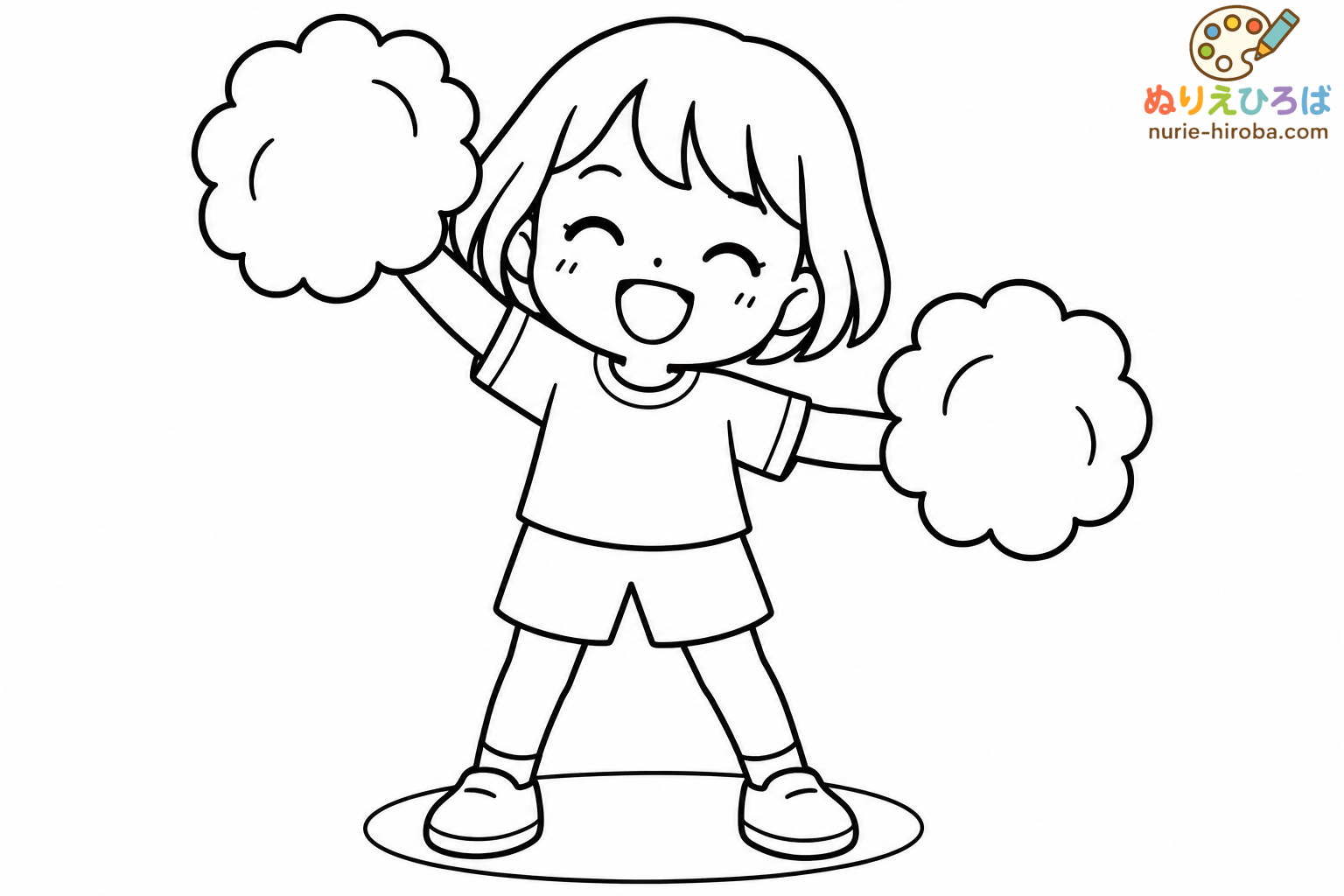 にこにこ応援団の塗り絵（プレビュー）