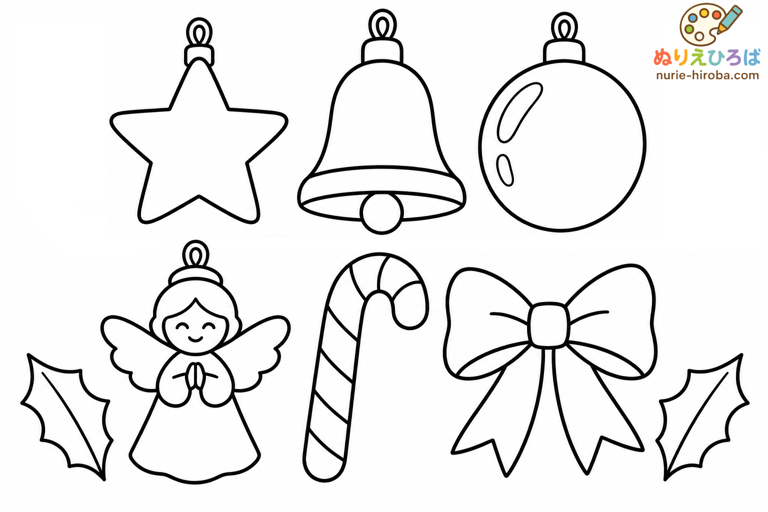 クリスマスオーナメントの塗り絵（プレビュー）