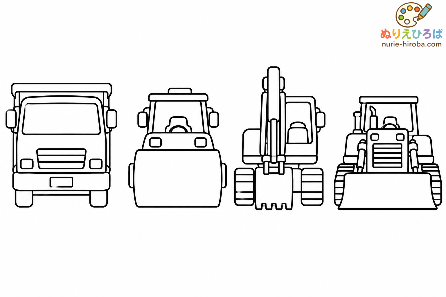 工事車両２の塗り絵（プレビュー）
