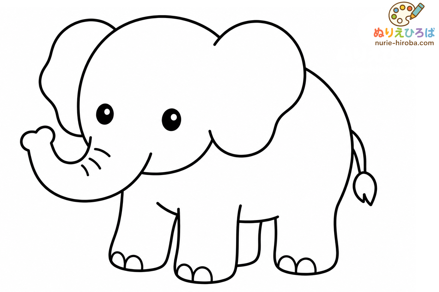 ぞうの塗り絵（プレビュー）