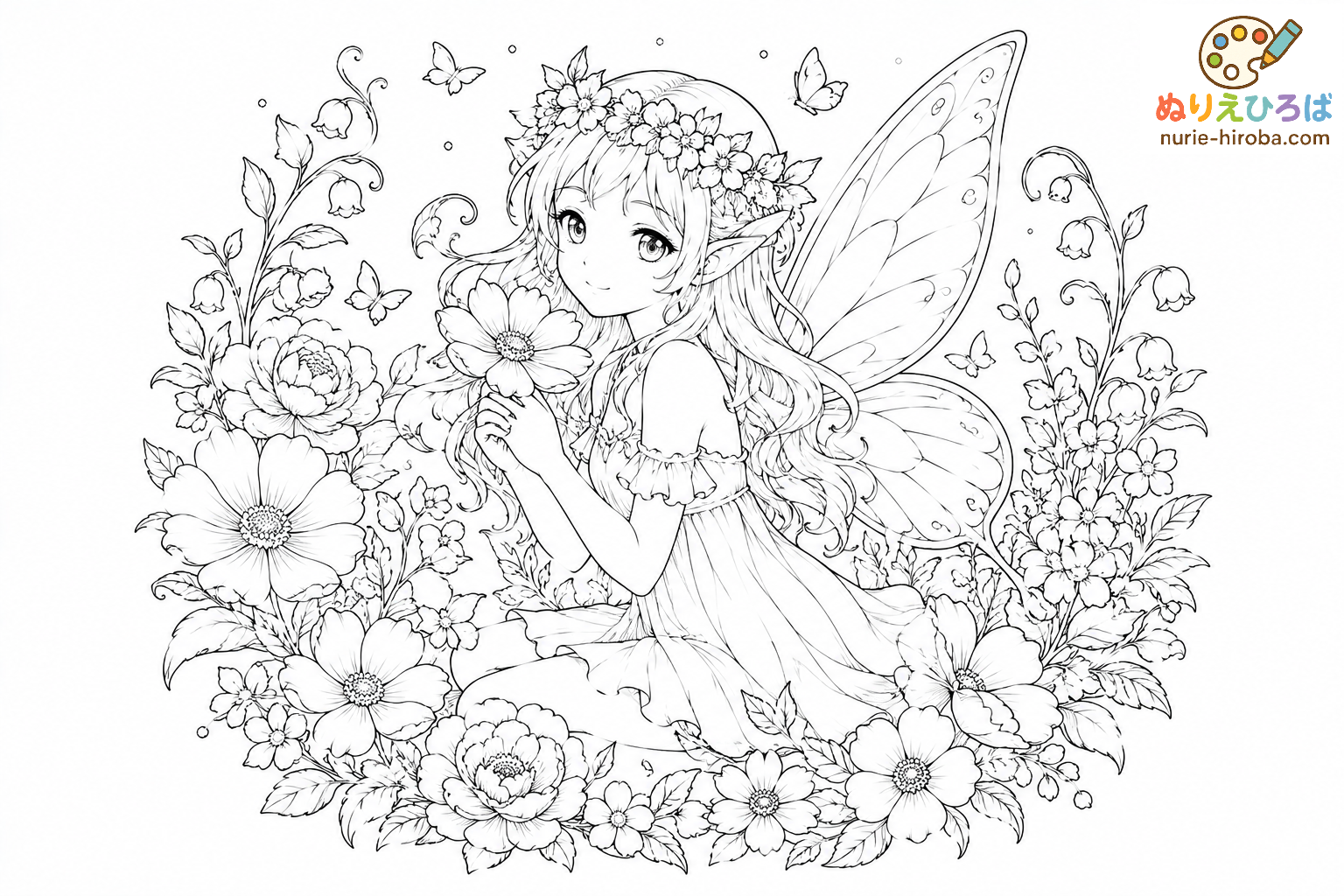 妖精2の無料塗り絵