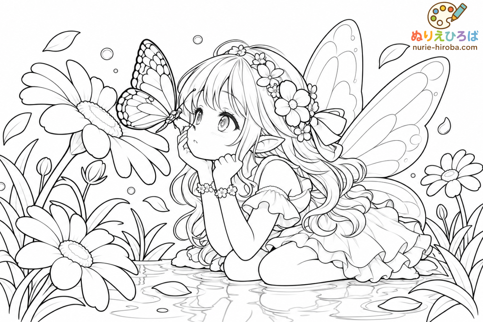 蝶と妖精の塗り絵（プレビュー）