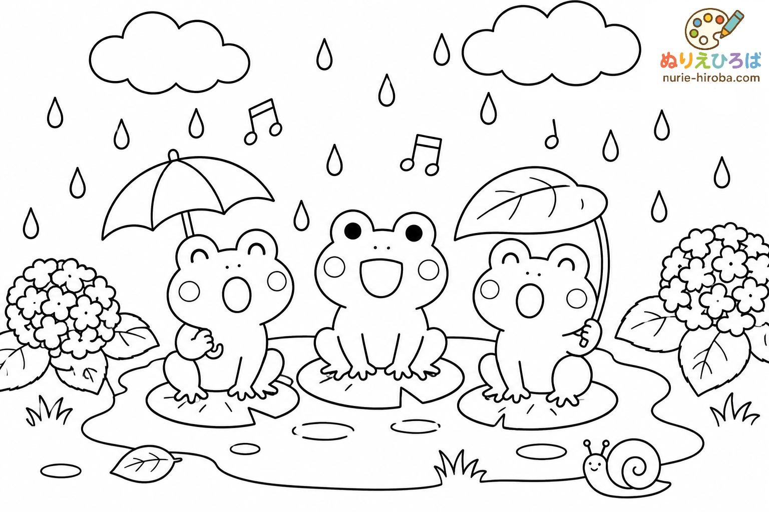 カエルの合唱の塗り絵（プレビュー）