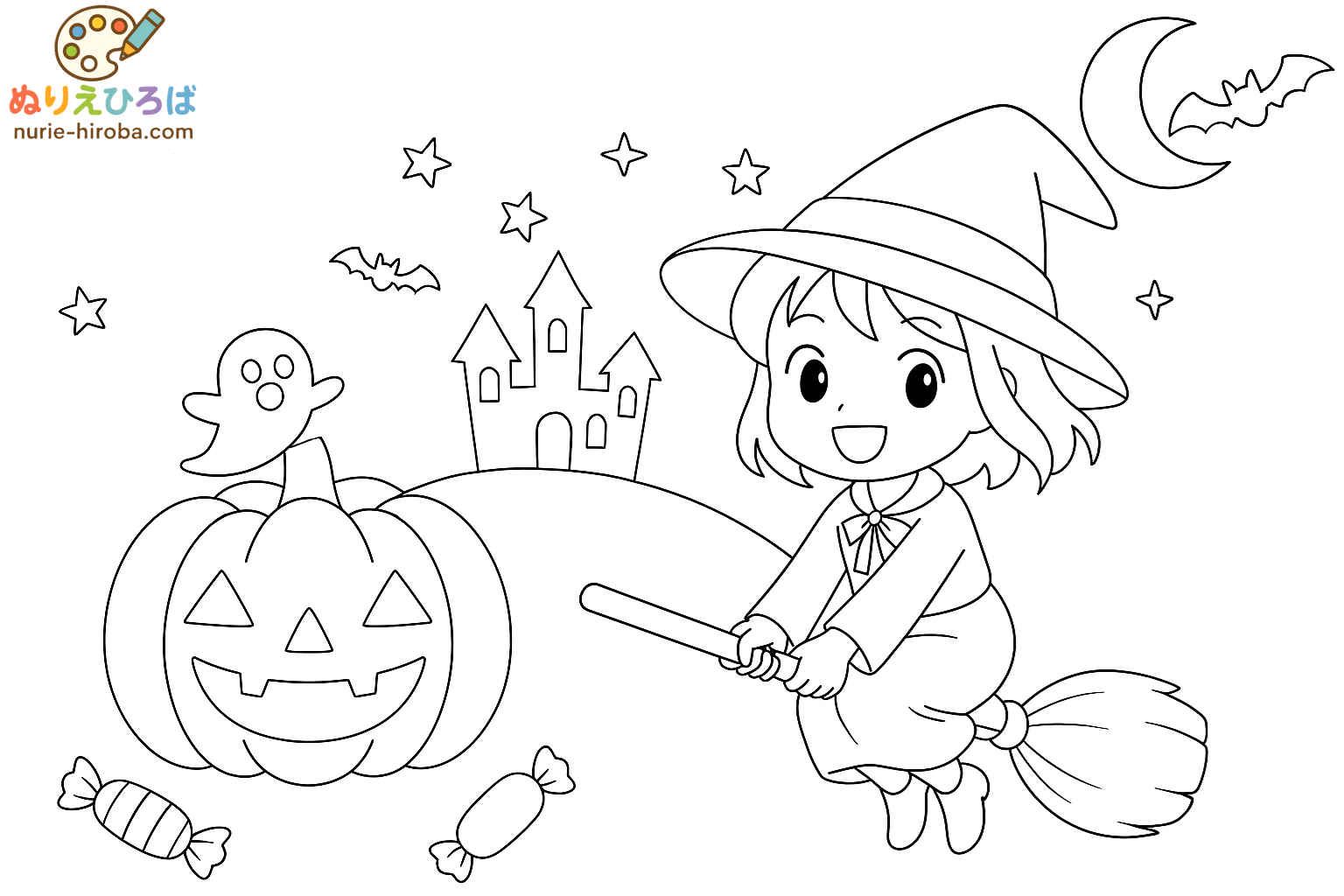 ハロウィン2の塗り絵（プレビュー）
