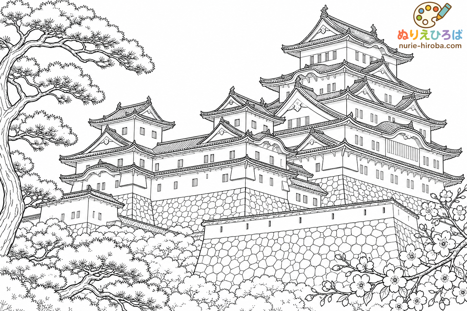 姫路城の塗り絵（プレビュー）