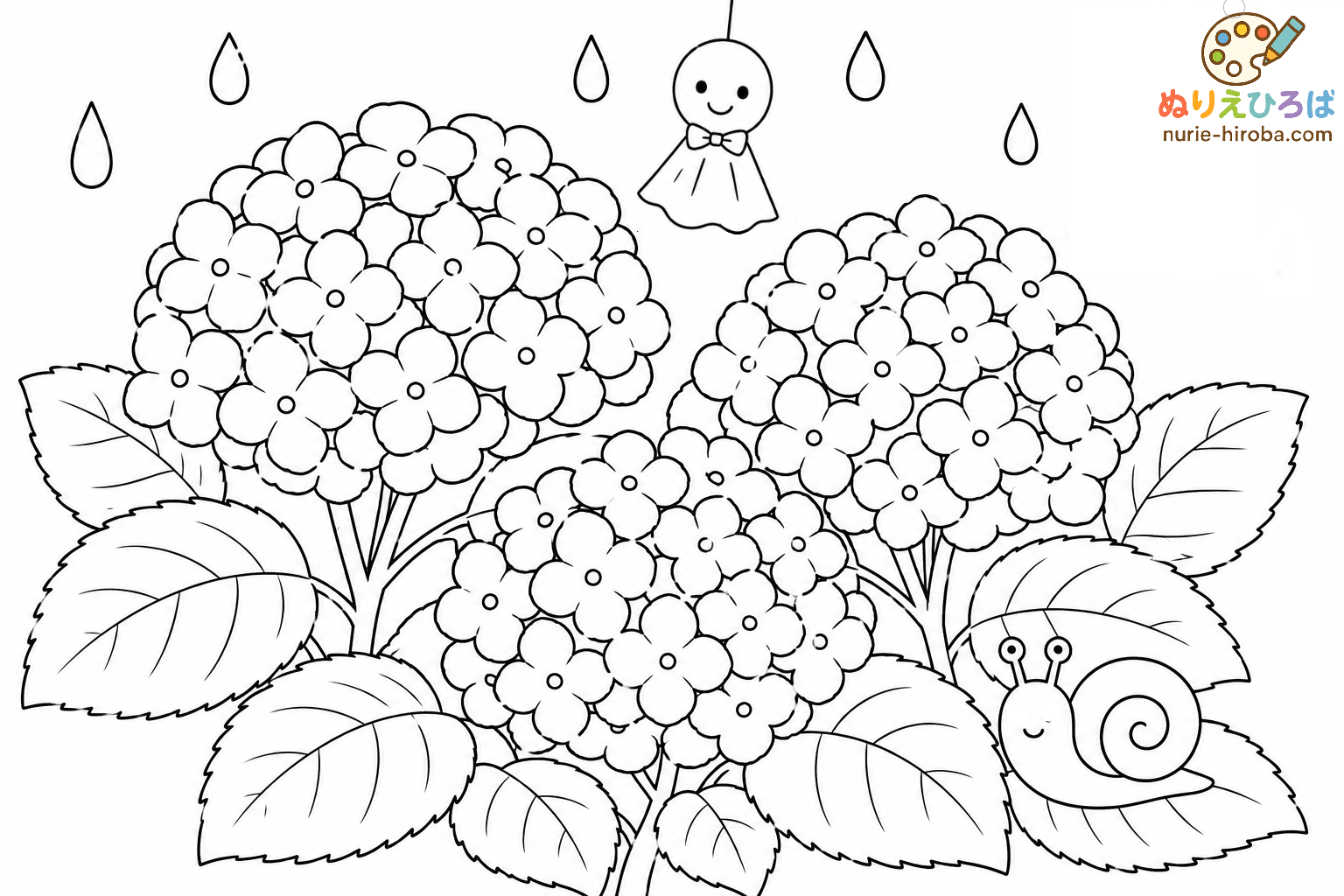 あじさいの塗り絵（プレビュー）
