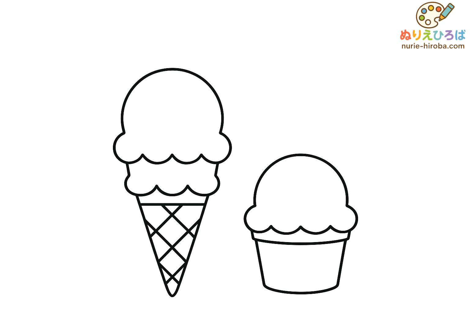 アイスクリームの塗り絵（プレビュー）