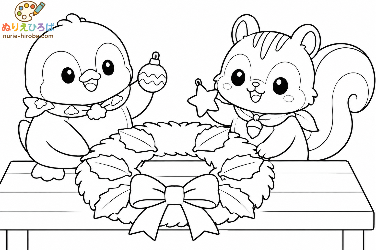 モフリスとそらペンのリース作りの塗り絵（プレビュー）