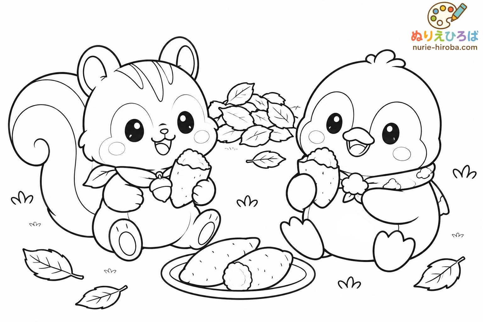 モフリスとそらペンの焼きいもの塗り絵（プレビュー）