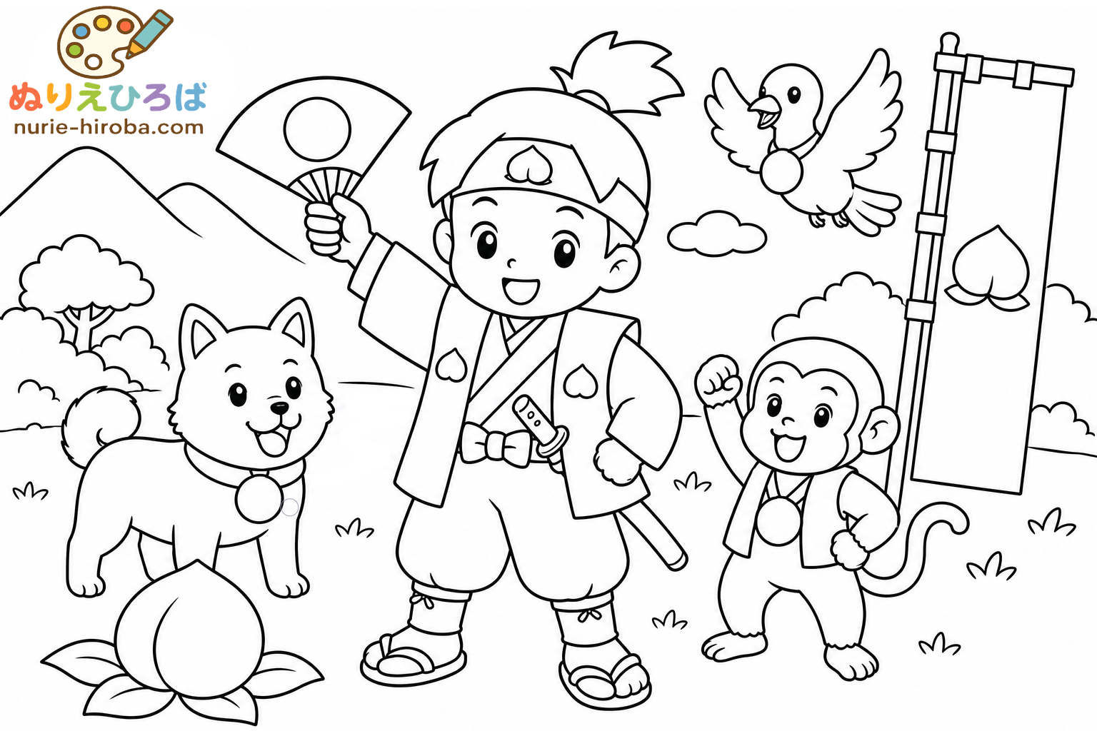 桃太郎の塗り絵（プレビュー）