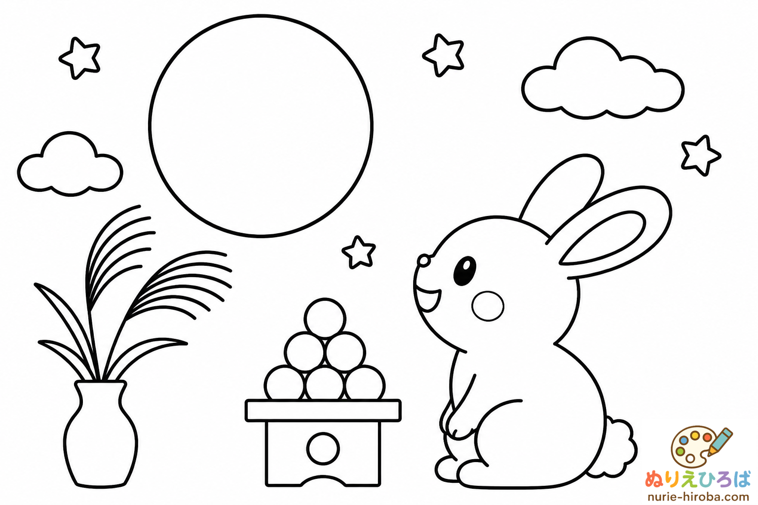 お月見の塗り絵（プレビュー）