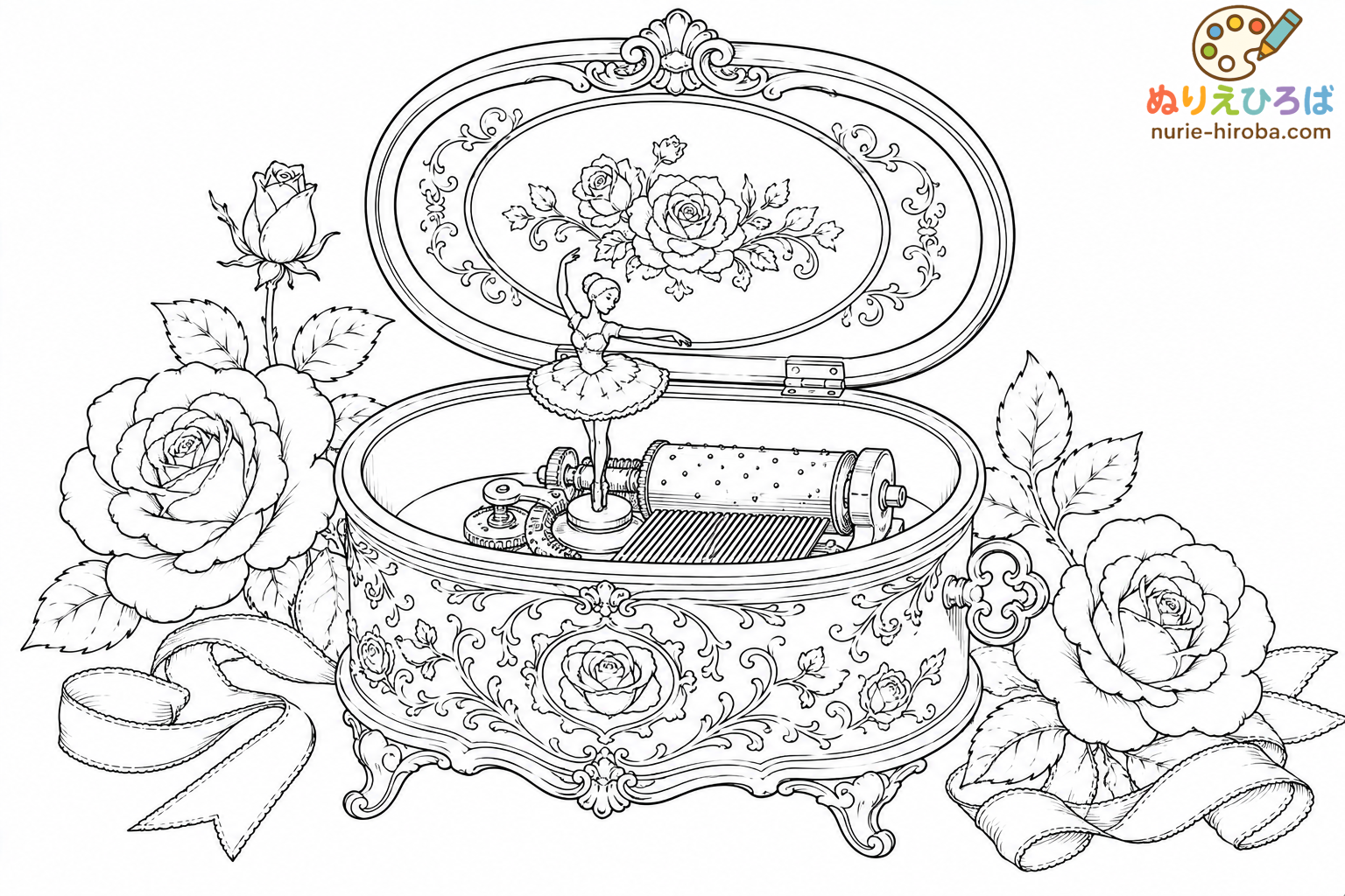 オルゴールの塗り絵（プレビュー）