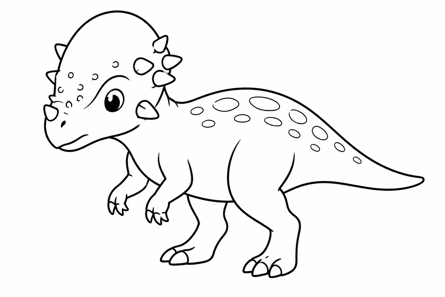 パキケファロサウルスの塗り絵（プレビュー）