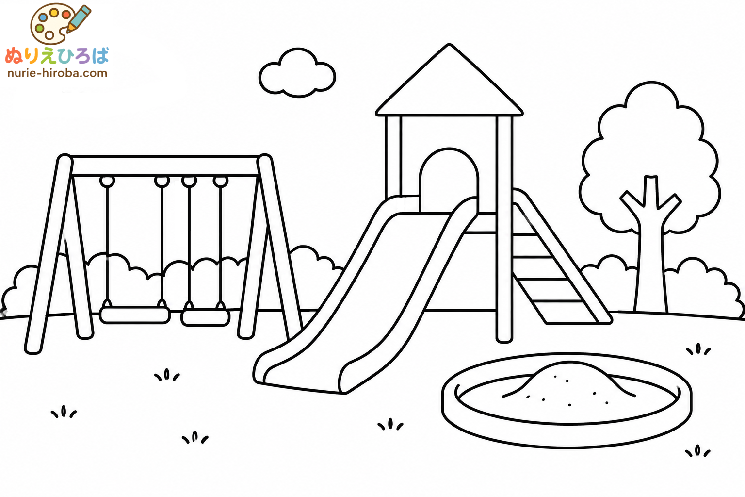公園の遊具の塗り絵（プレビュー）