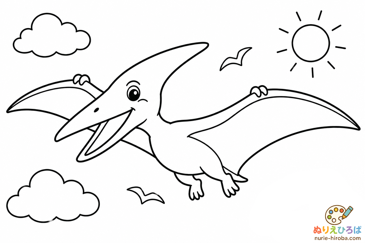 プテラノドンの塗り絵（プレビュー）