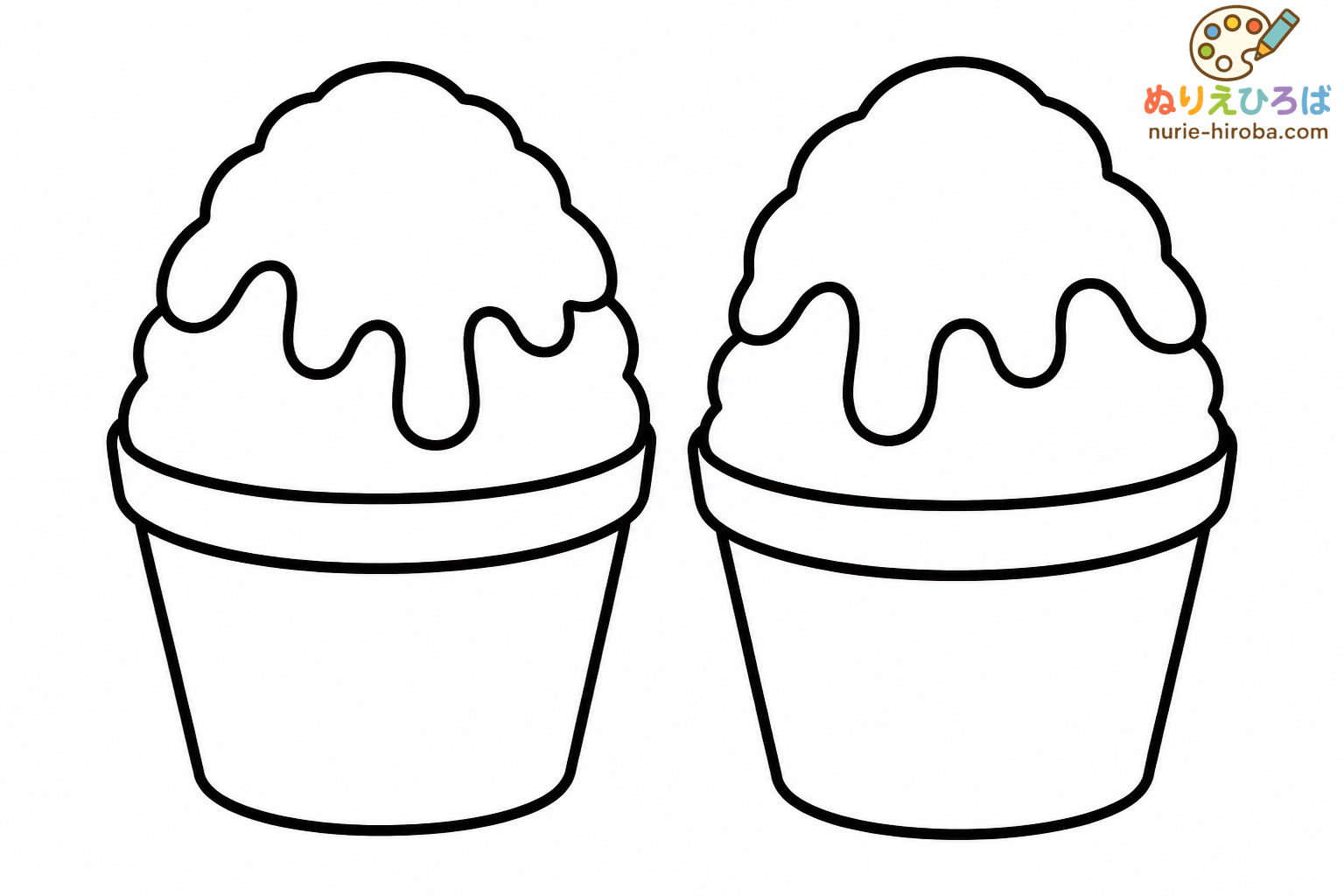 かき氷の塗り絵（プレビュー）
