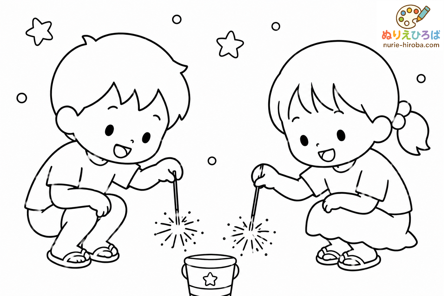 線香花火の塗り絵（プレビュー）