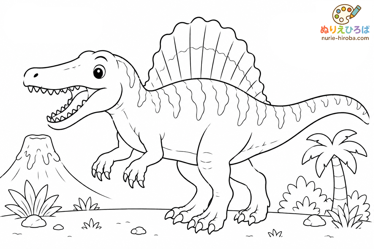 スピノサウルスの塗り絵（プレビュー）