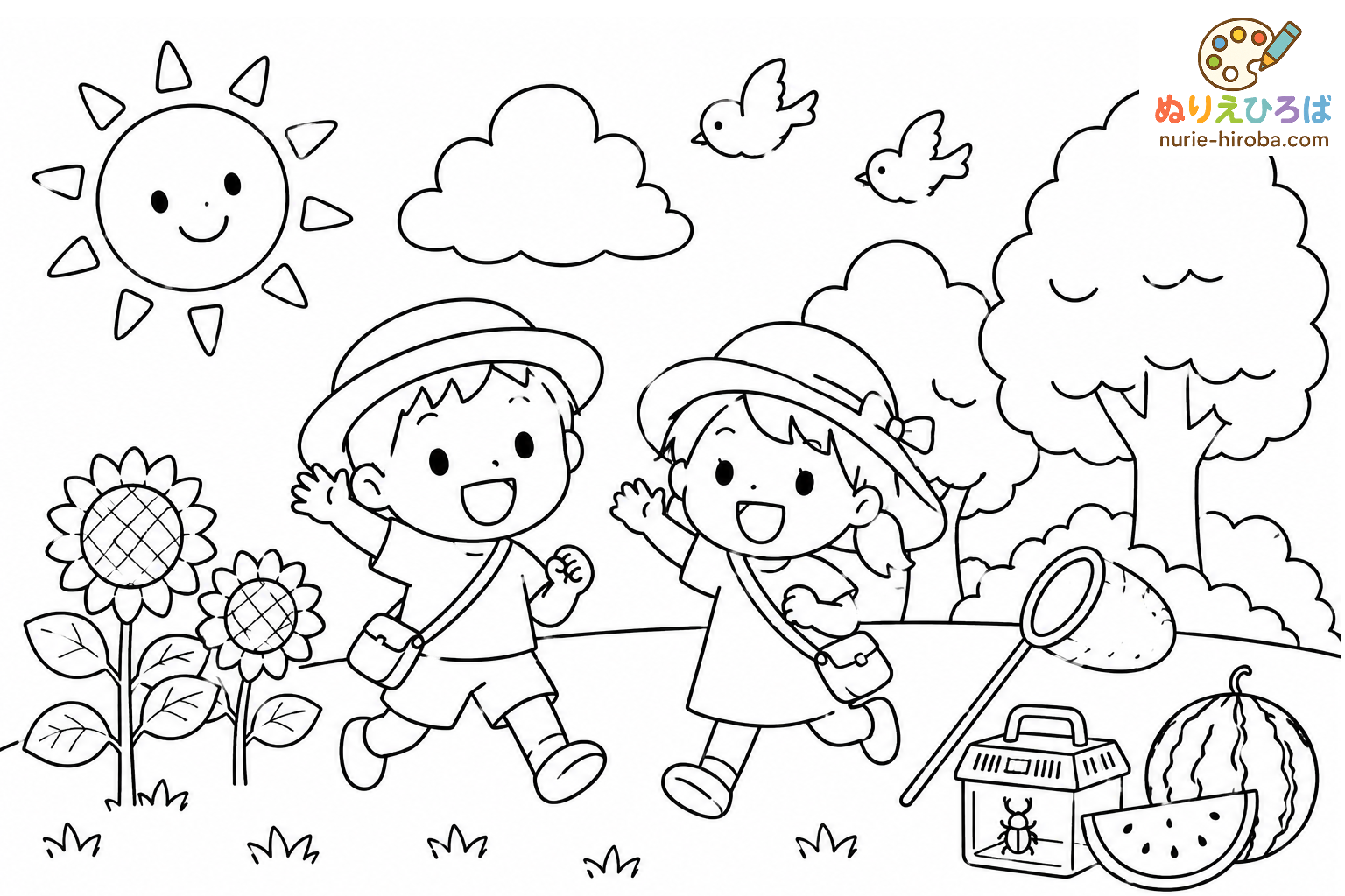 夏休みの無料塗り絵