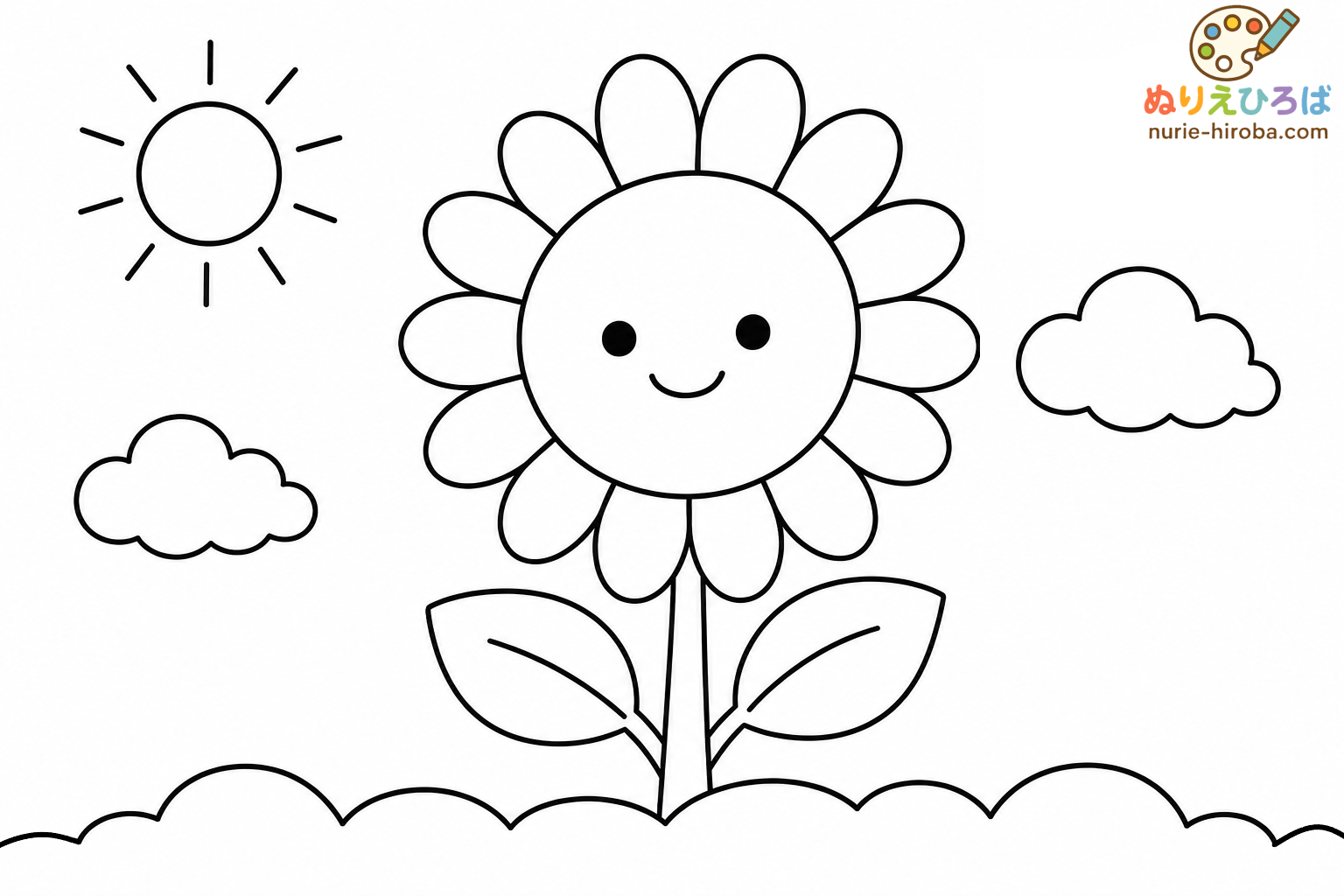 ひまわりの塗り絵（プレビュー）