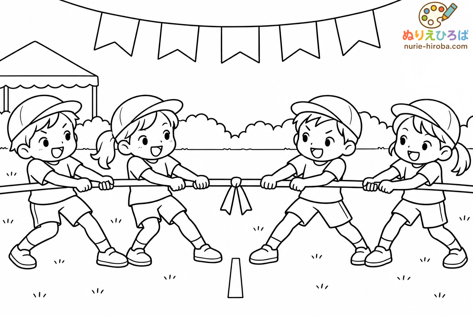 綱引きの塗り絵（プレビュー）
