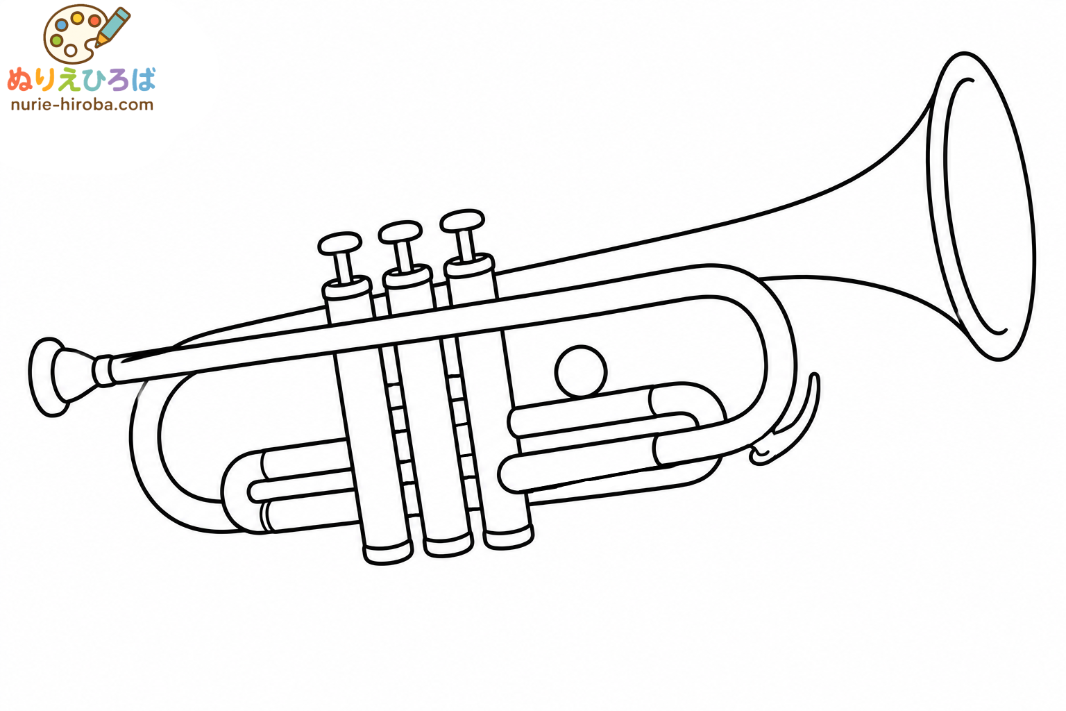 トランペットの塗り絵（プレビュー）