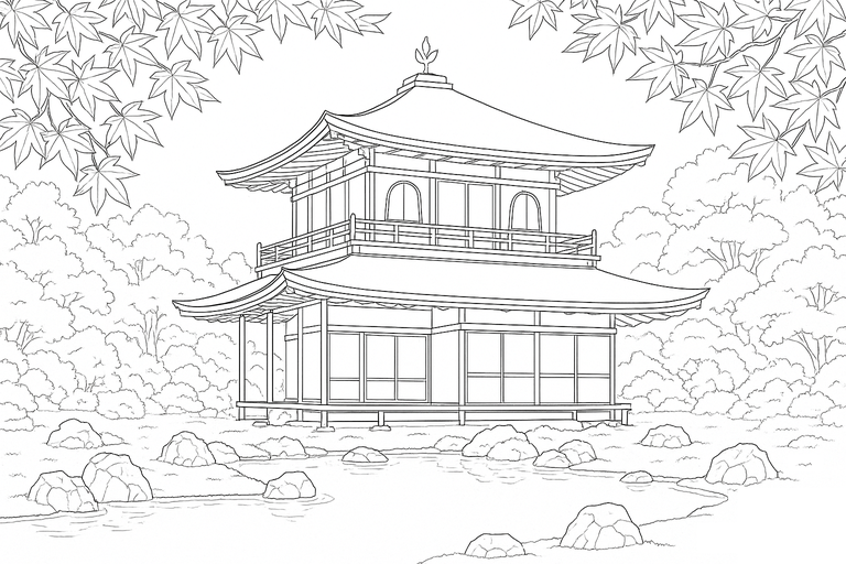 建物の塗り絵例