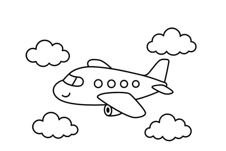 飛行機の無料塗り絵