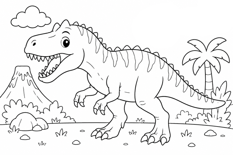 アロサウルスの無料塗り絵