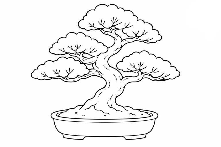 盆栽の無料塗り絵