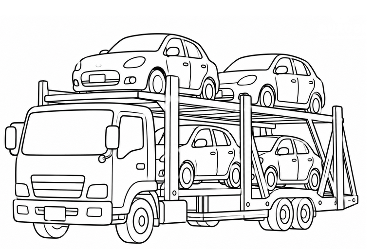 カーキャリアの無料塗り絵