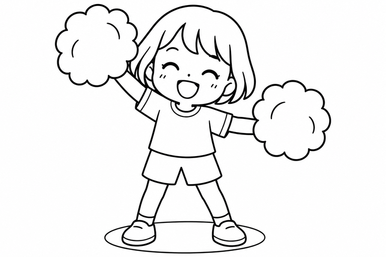 にこにこ応援団の無料塗り絵