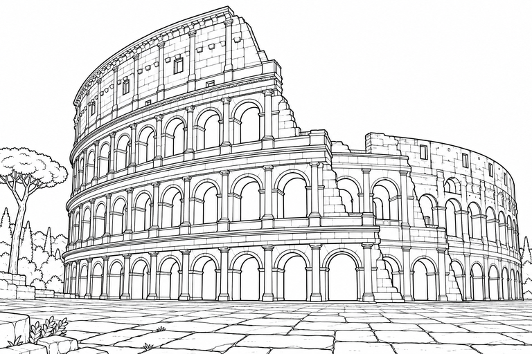 古代ローマのコロッセオの塗り絵