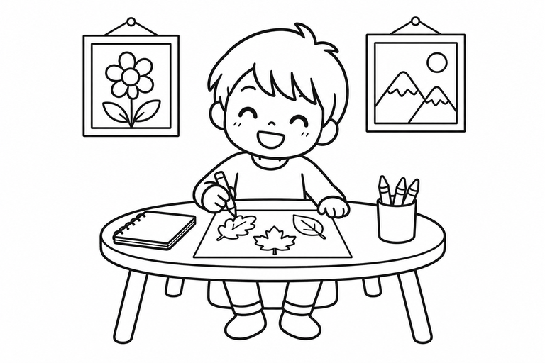 文化の日のお絵かきの無料塗り絵