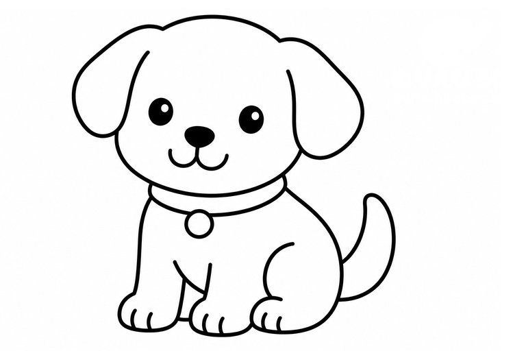 いぬの無料塗り絵