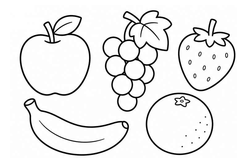 くだものの無料塗り絵