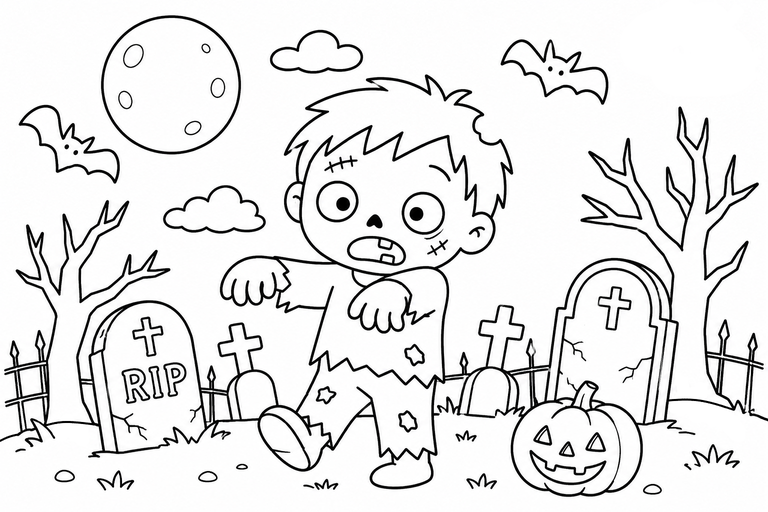 ハロウィン３の無料塗り絵