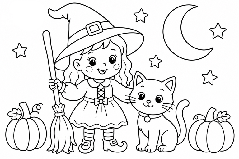 ハロウィン４の無料塗り絵