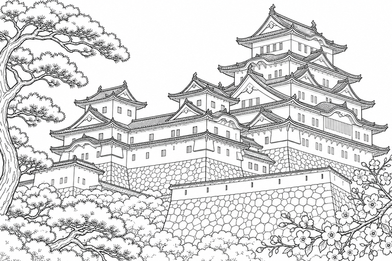 姫路城の塗り絵