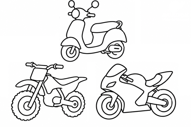 バイクの無料塗り絵