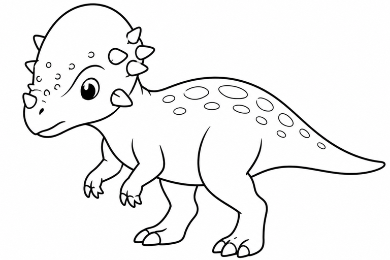 パキケファロサウルスの無料塗り絵