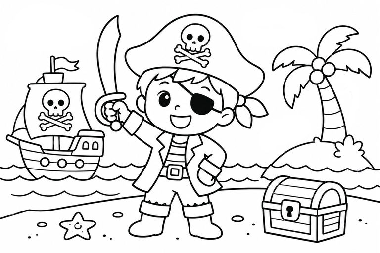 海賊の無料塗り絵