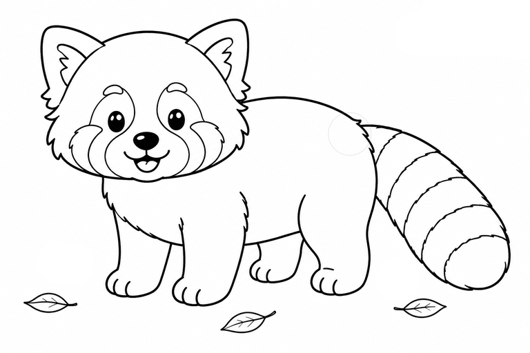 レッサーパンダの無料塗り絵