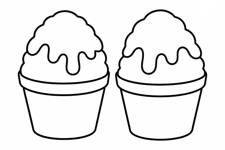 かき氷の無料塗り絵