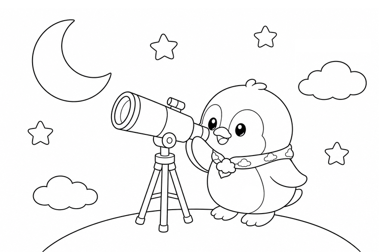 そらペンの星空観察の無料塗り絵