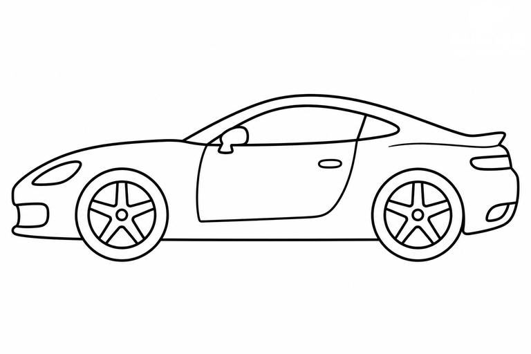 スポーツカーの無料塗り絵
