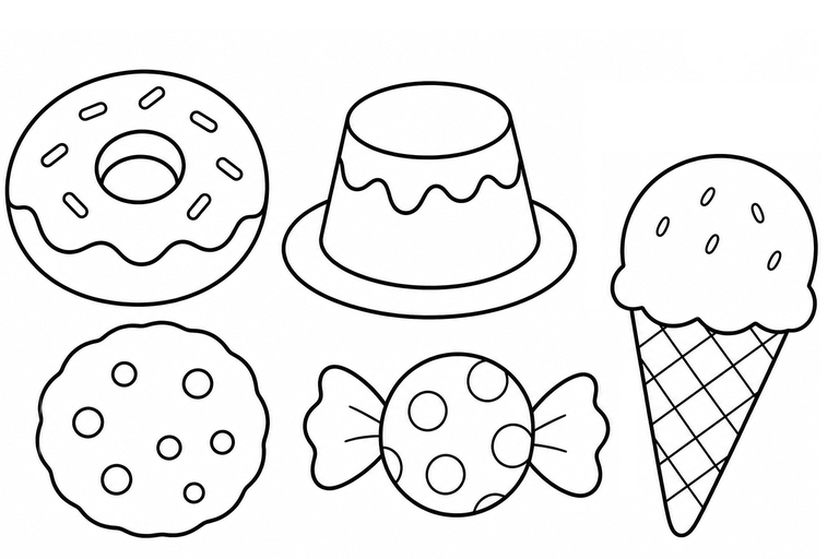 おやつの無料塗り絵